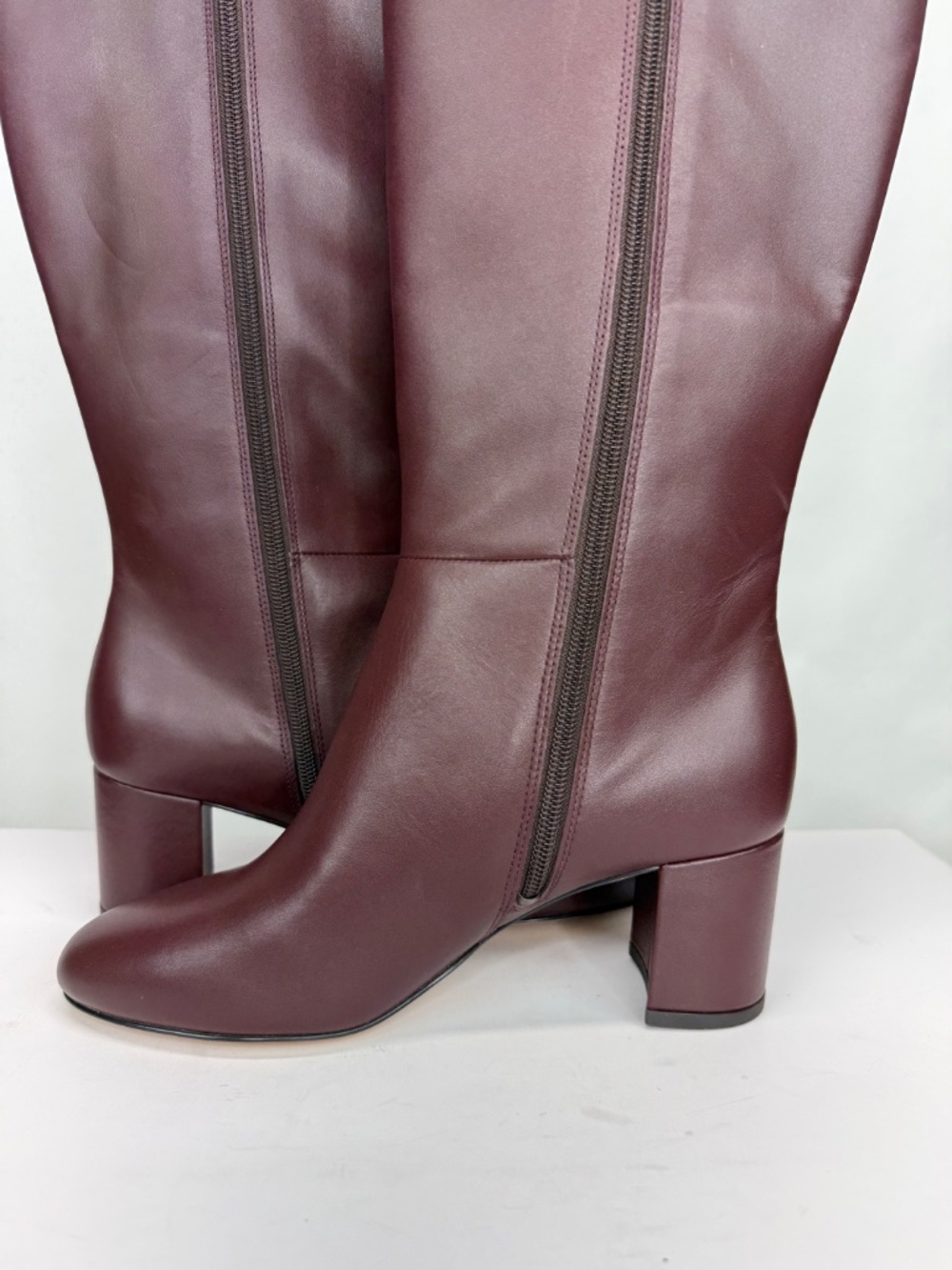 New Stuart Weitzman Celina Zip Leather Knee High Boot Sz 8 - Picture 12 of 16